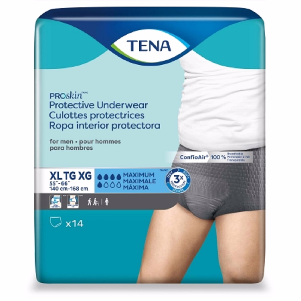 TENA ProSkin Incontinence Underwear for Men - Moderate Absorbency, Size X-Large 14 Pack
