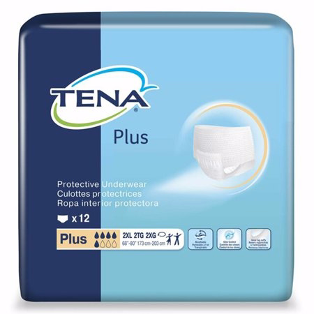 TENA ProSkin Plus Protective Disposable Underwear Pull on with Tear Away Seams 2X-Large  72508  12 Ct