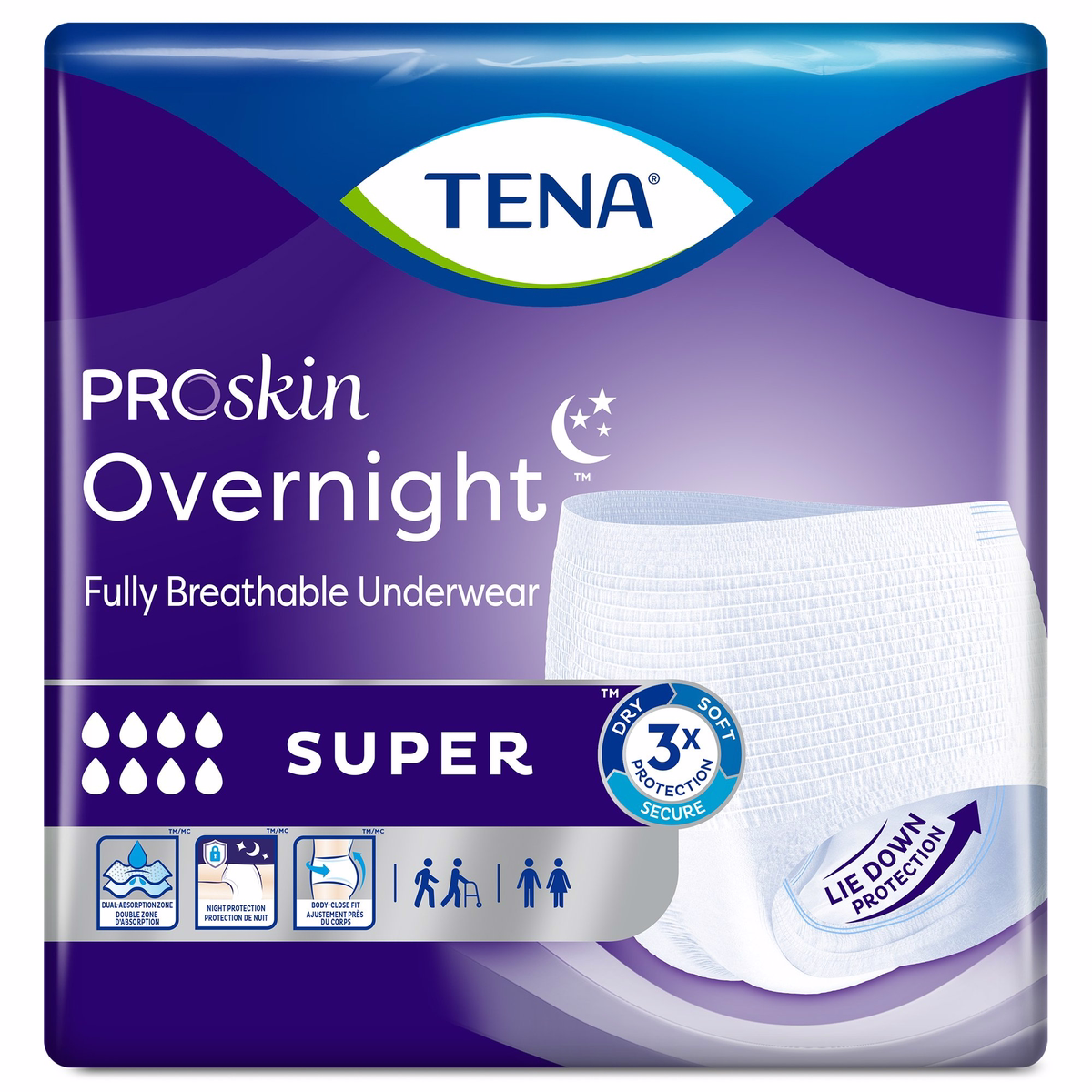 Tena Protective Underwear Overnight Spr Absorbent Xtra Large 12 Pack