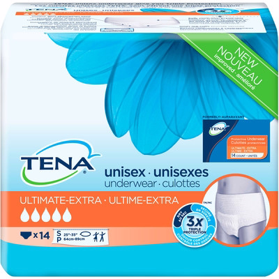 Tena Unisex Incontinence Underwear, Ultimate Absorbency, Small 14 Count