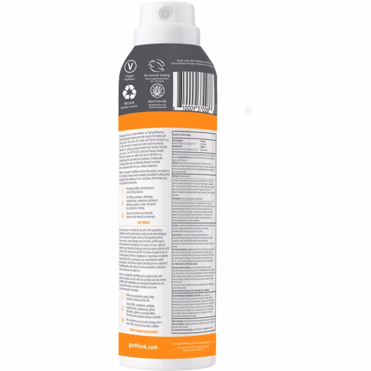 Thinksport Clear Zinc Sunscreen Spray SPF 50