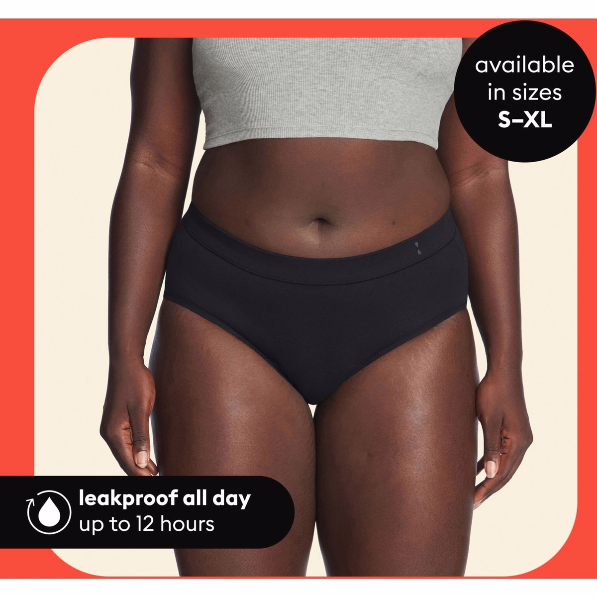 Thinx for All Women's Everyday Comfort Brief Leakproof Period Underwear, Size Medium, Black Thinx for All Women's Everyday Comfort Brief Leakproof Period Underwear, Size Medium, Black