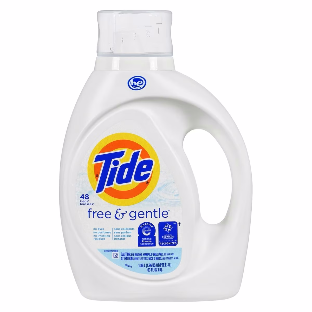 High Efficiency Free & Gentle Liquid Laundry Detergent, 48 loads
