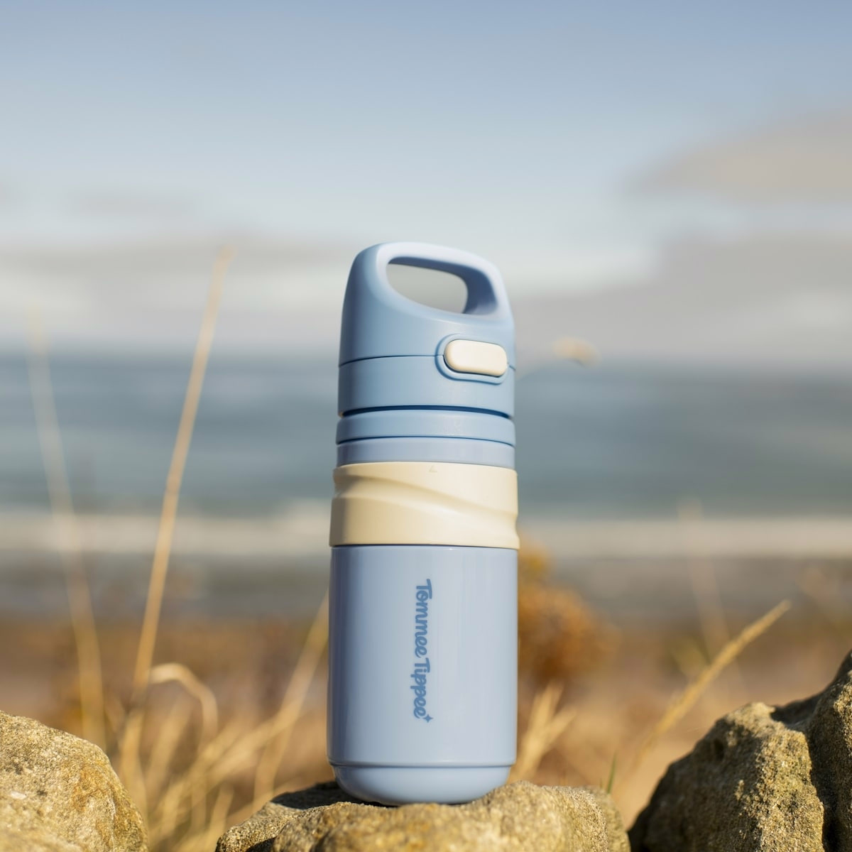 Tommee Tippee Insulated On-the-Go Straw Cup, 11oz, Spill Proof Toddler Water Bottle For 18 Months+, Push-To-Open Lid Helps Keep Spout Clean, Blue, 1 c
