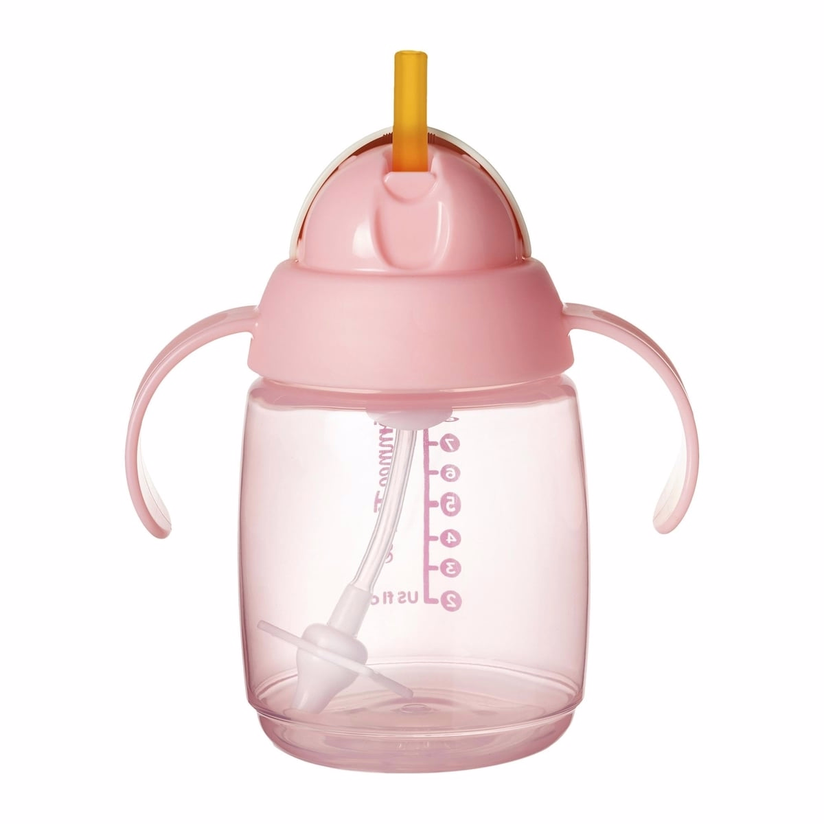Tommee Tippee 入門吸管杯 8oz 粉紅色，適合6個月以上幼兒的輕鬆過渡杯，配有矽膠加重吸管與易握手柄，粉紅色，1 件
