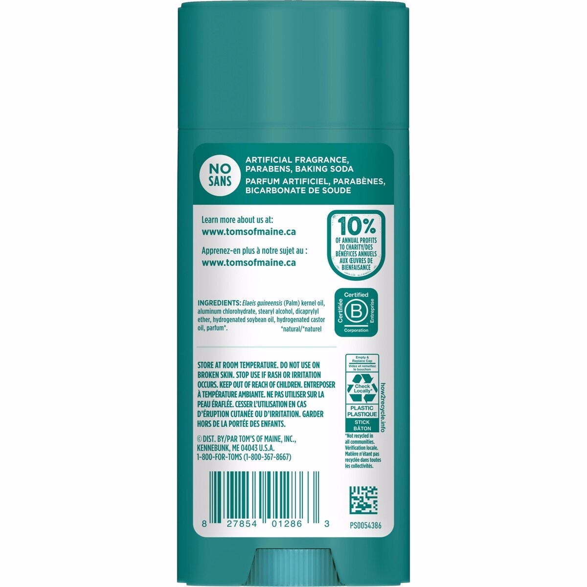 Tom’s of Maine Cucumber Aloe Antiperspirant for Women and Men, With Recycled Aluminum, 92g