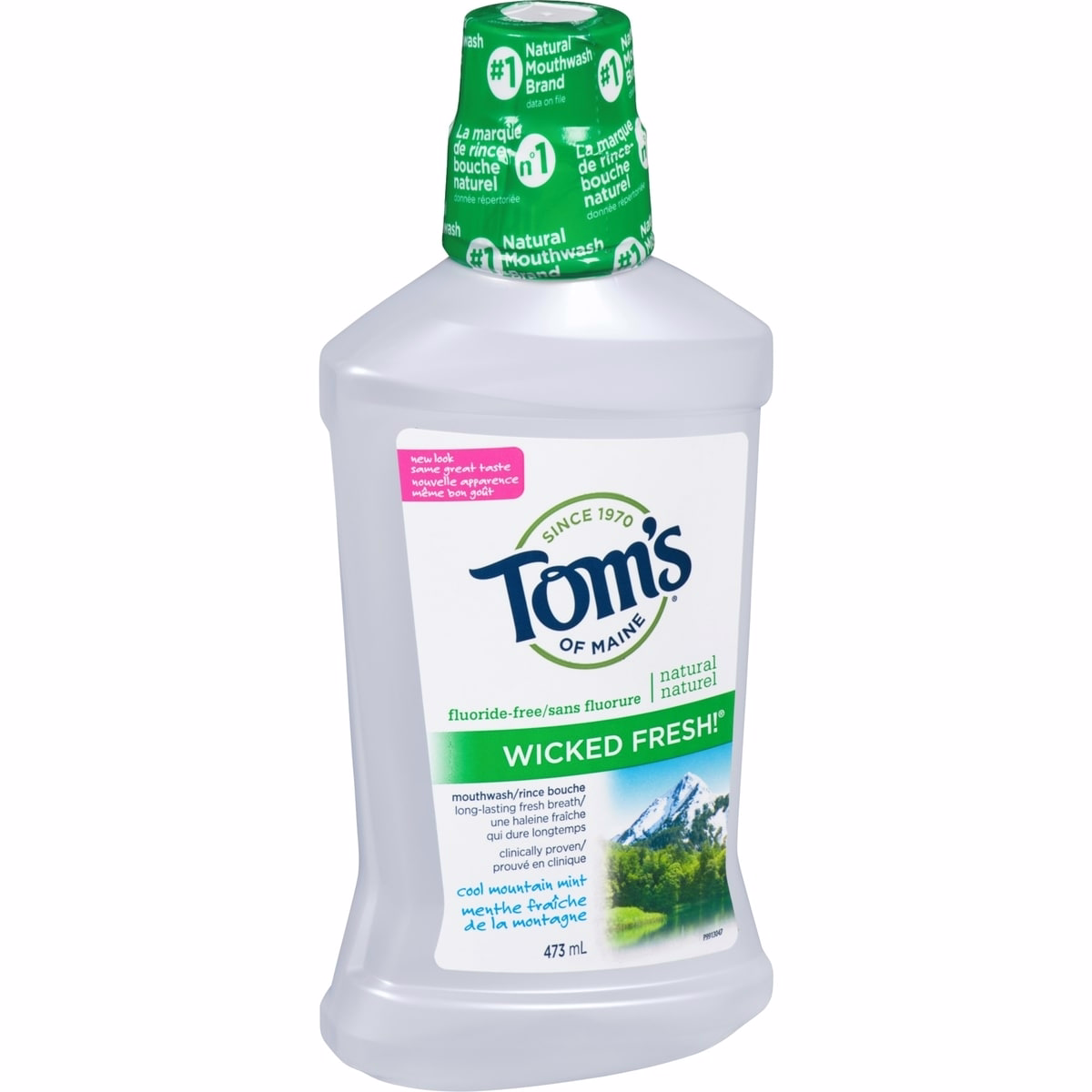 Tom's of Maine Wicked Fresh Cool Mountain Mint Fluoride Free Mouthwash 473ML