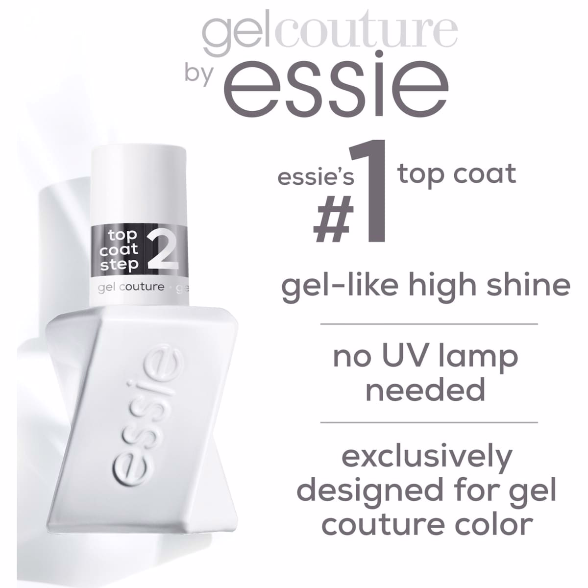 Top Coat Nail Polish with Long-Lasting Formula, Gel Couture, Chip & Fade Resistant Top Coat Nail Polish with Long-Lasting Formula, Gel Couture, Chip & Fade Resistant