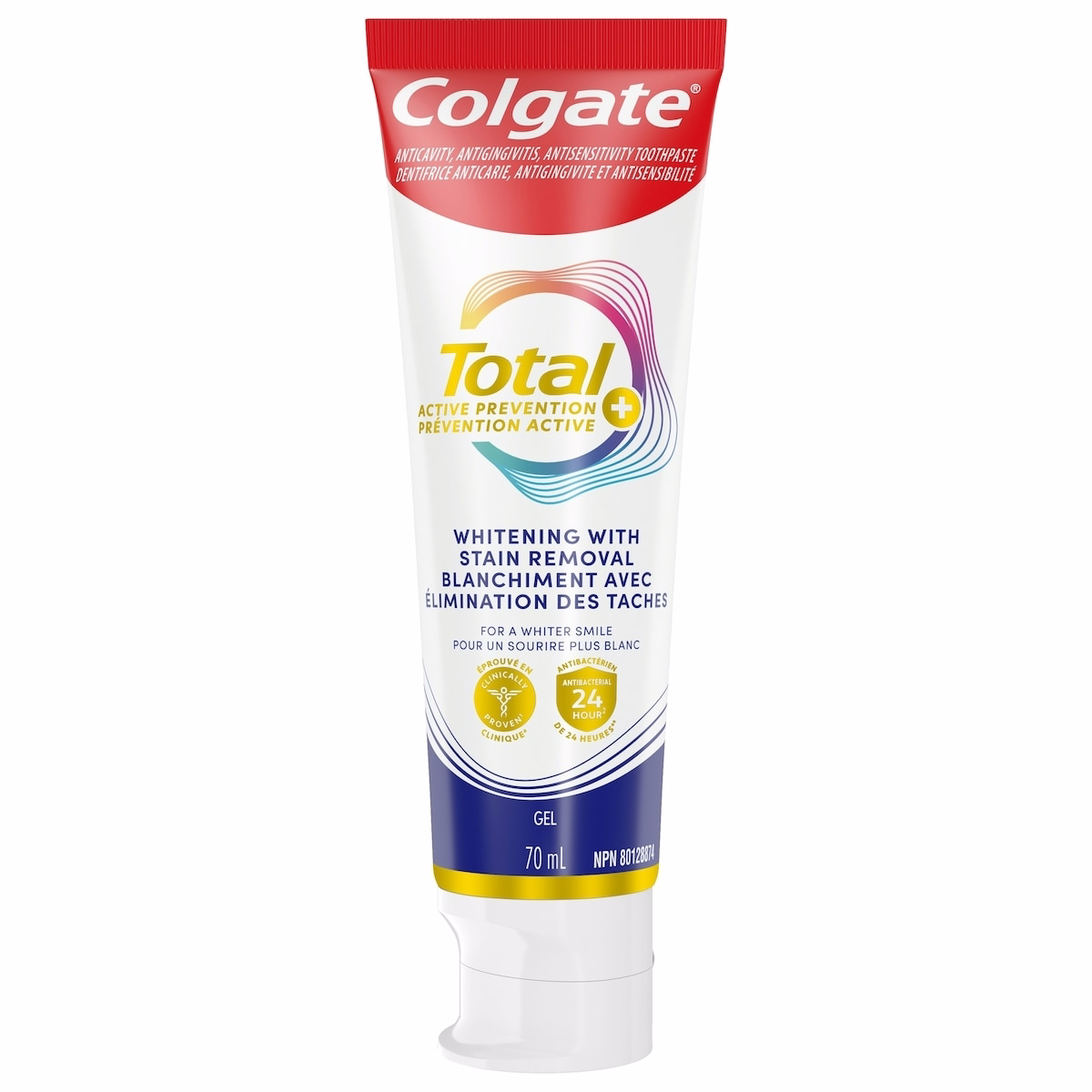 Total Active Prevention Plus Stain Removal Whitening Toothpaste Gel, Mint