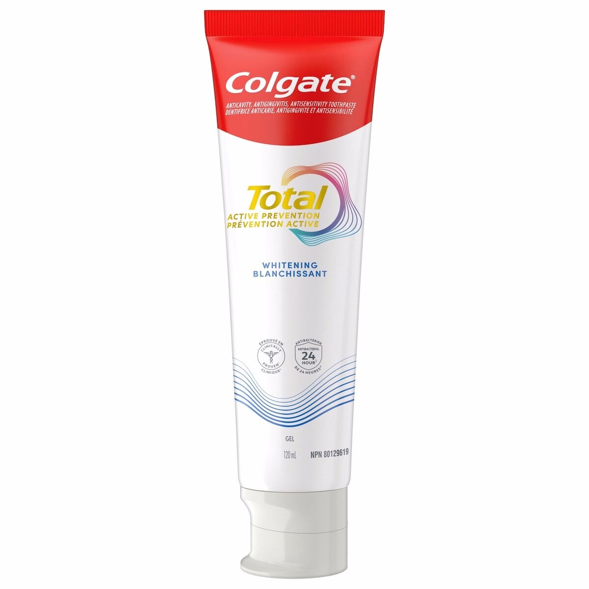 Colgate Total Active Prevention Whitening Toothpaste Gel, Menthe
