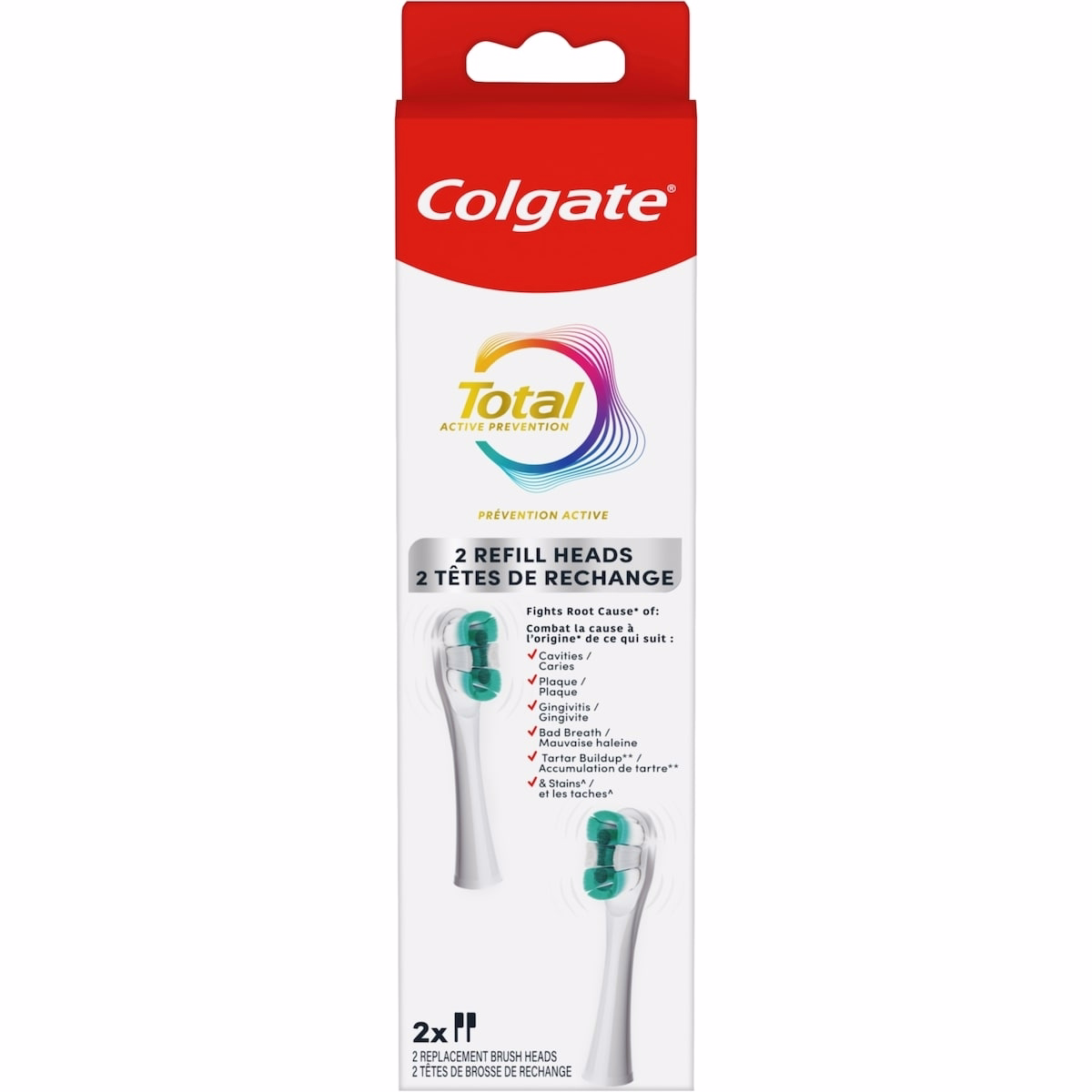 Colgate Total バッテリー交換用歯ブラシヘッド、ホワイト