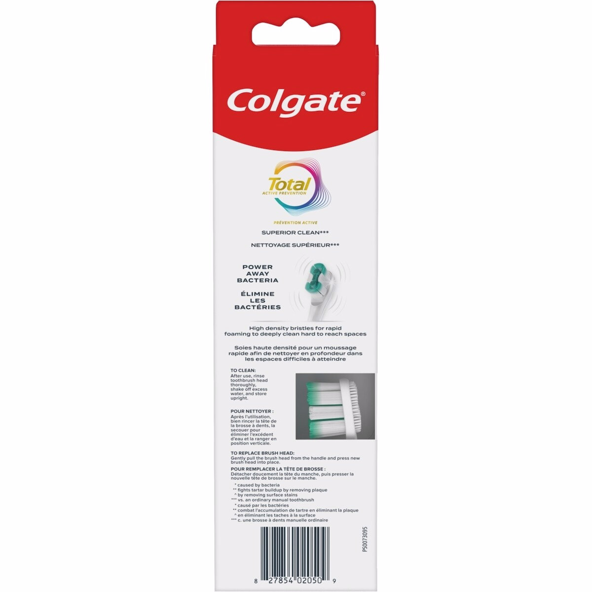 Colgate Total バッテリー交換用歯ブラシヘッド、ホワイト
