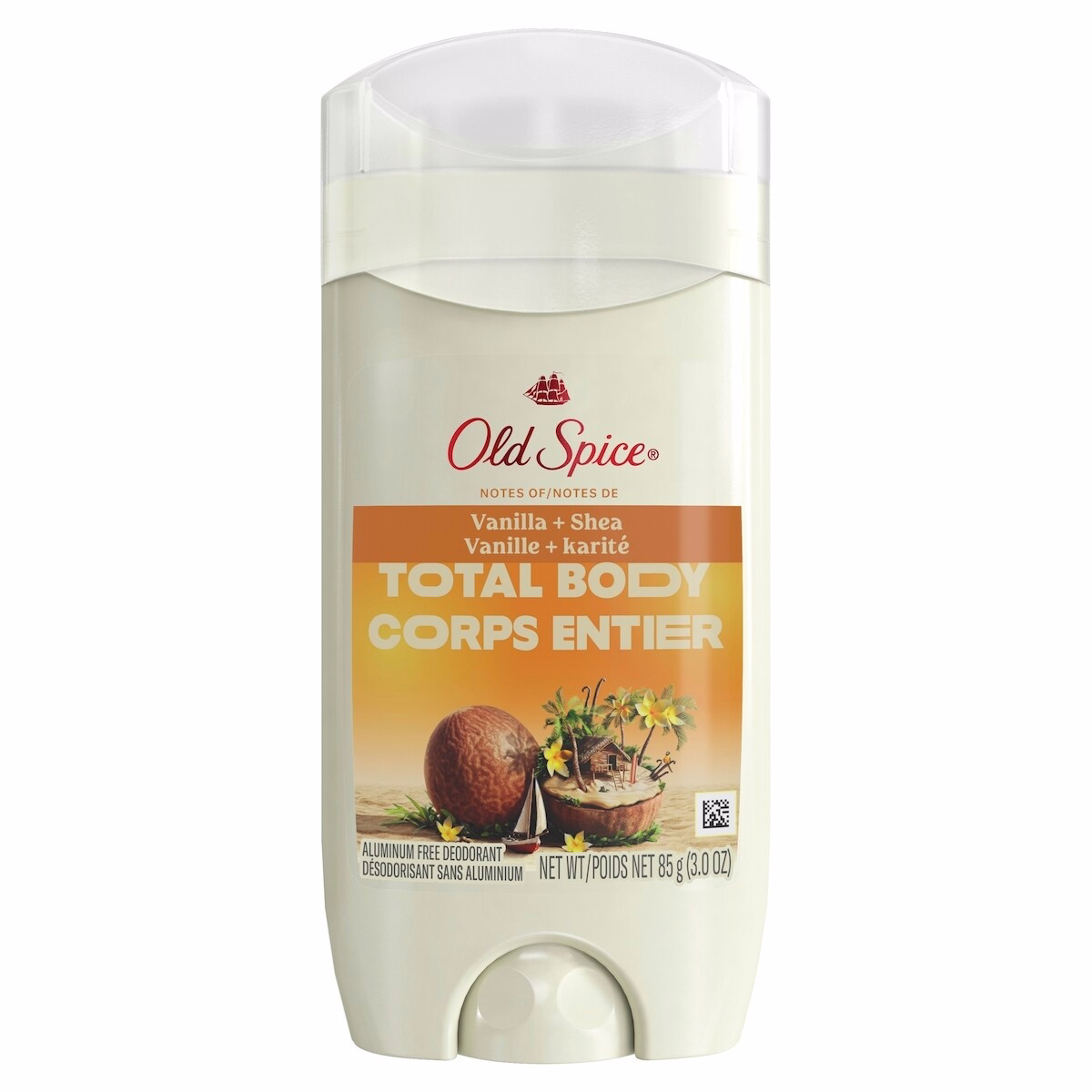 Total Body Deodorant Aluminum Free Vanilla + Shea Butter, 24/7 Freshness From Pits to Toes and Down Below / Dermatologist Tested Full Body Deodorant S