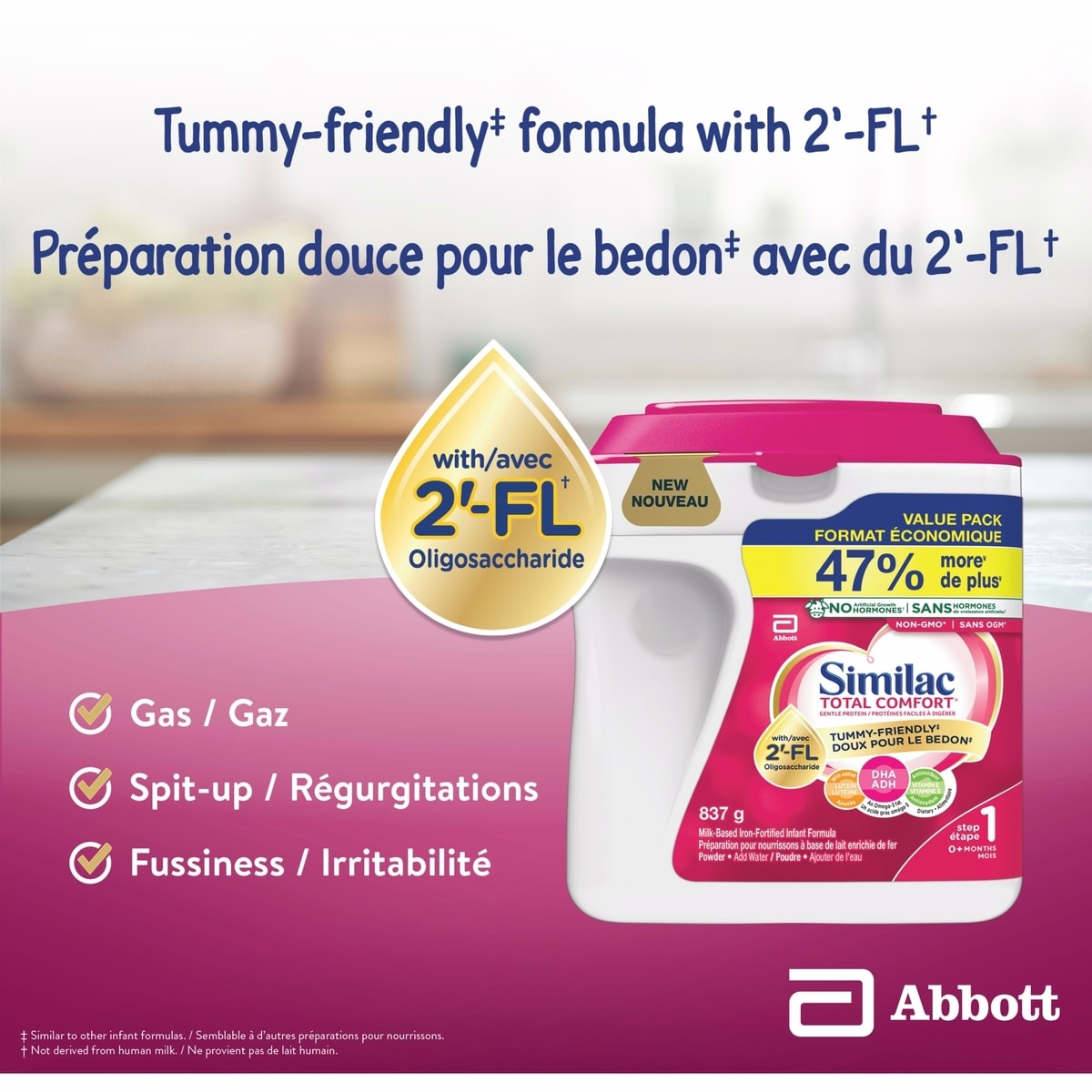 Total Comfort Baby Formula, Powder, 0+ Months, Pink