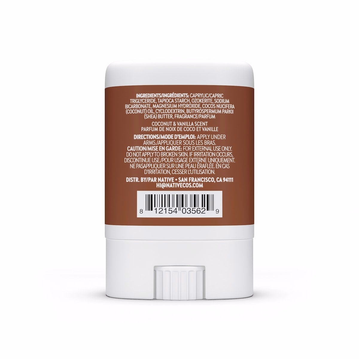 Travel Size Natural Deodorant, Coconut and Vanilla, Aluminum Free