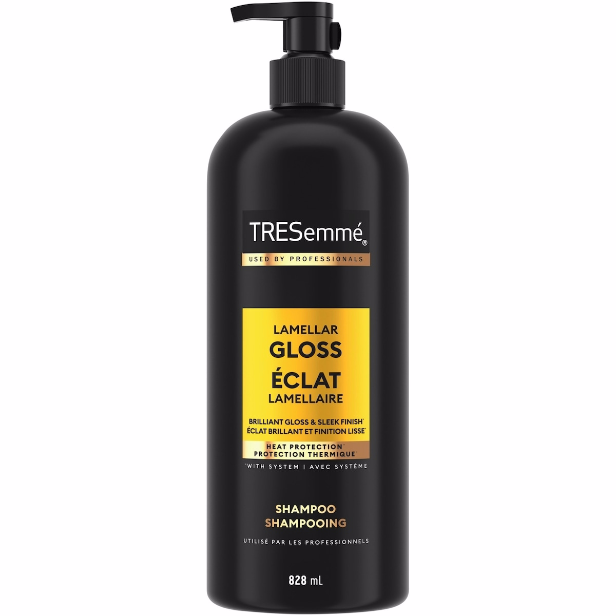 Shampoing TRESemmé Lamellar Gloss pour un brillant éclatant et une finition lisse Shampoing TRESemmé Lamellar Gloss pour un brillant éclatant et une finition lisse