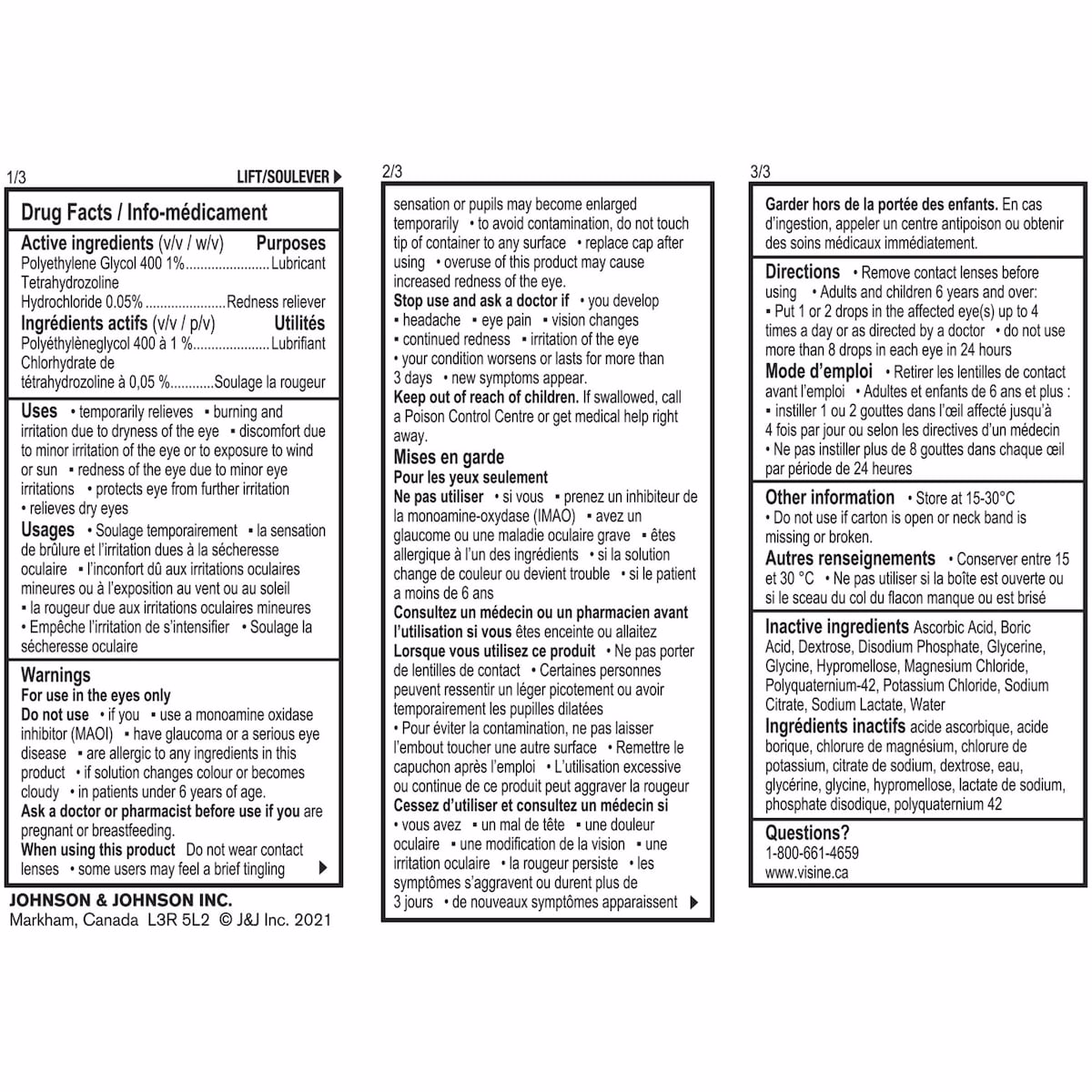 Triple Action Eye Drops - Polyethylene Glycol, Hydrochloride - Dry Eyes, Red Eye, Strained Eyes, Tired Eyes