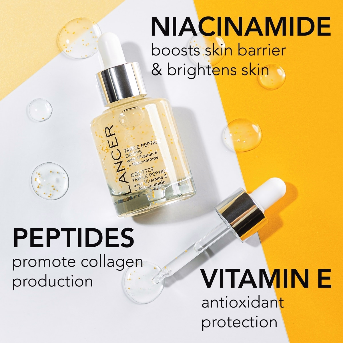 Triple Peptide Drops with Vitamin E + Niacinamide Triple Peptide Drops with Vitamin E + Niacinamide