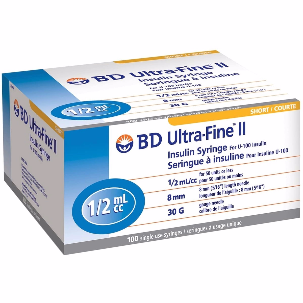 Bd Insulin Syringe Ultra-Fine 0.5ML 30G 8MM (5/16")