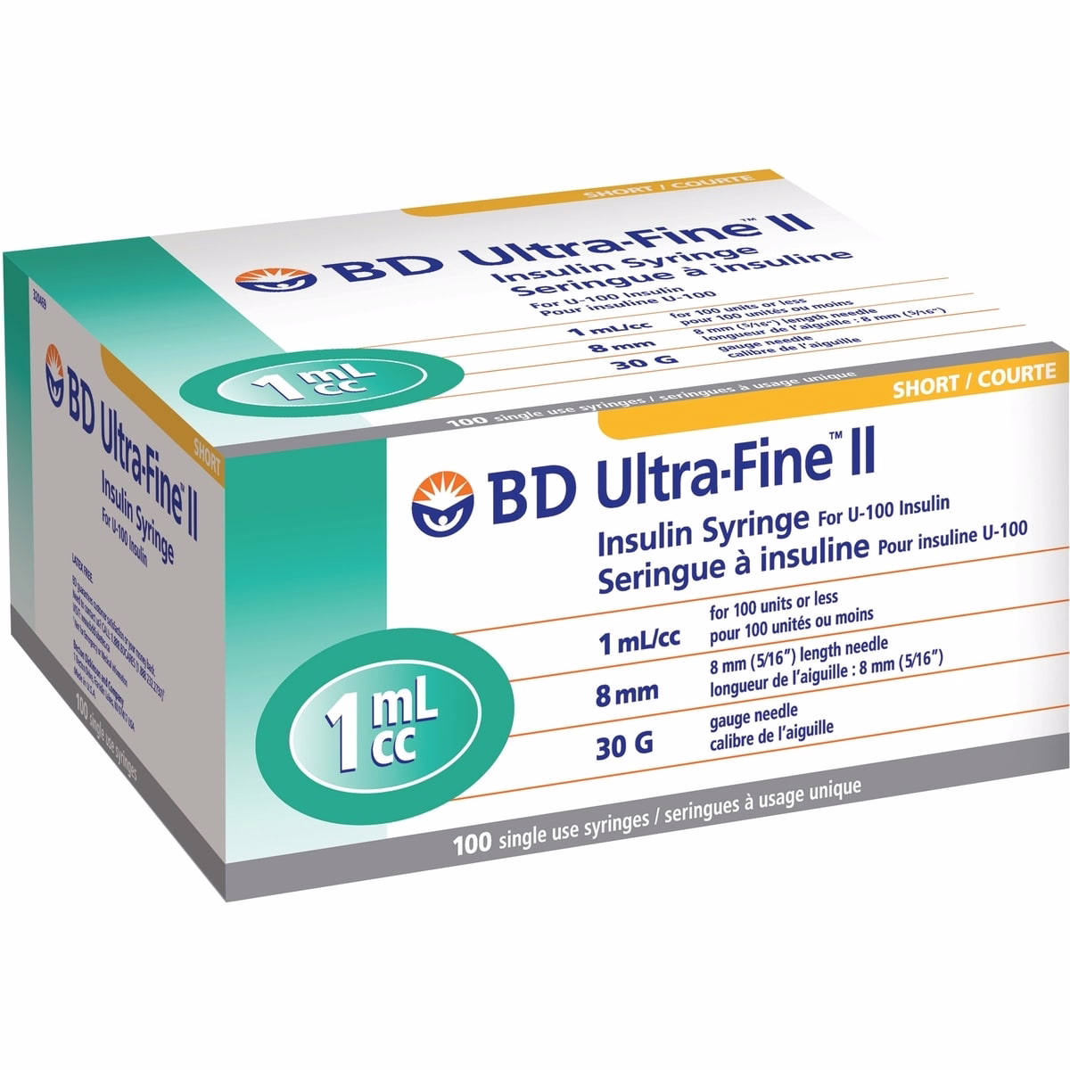 Ultra-Fine 1.0ML 30G 8MM シリンジ (5/16")
