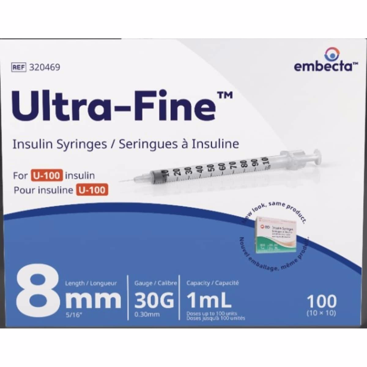 Ultra-Fine™ Insulin Syringes U-100 8mm 30G 1mL