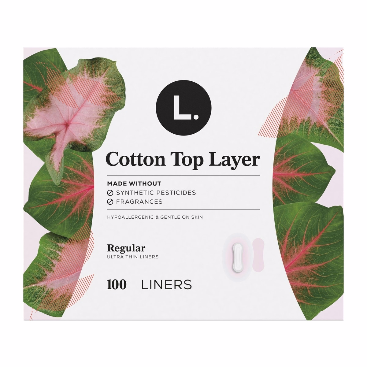 Ultra Thin Liners for Women, Regular Coverage, Cotton Top Layer, Unscented Pantiliners