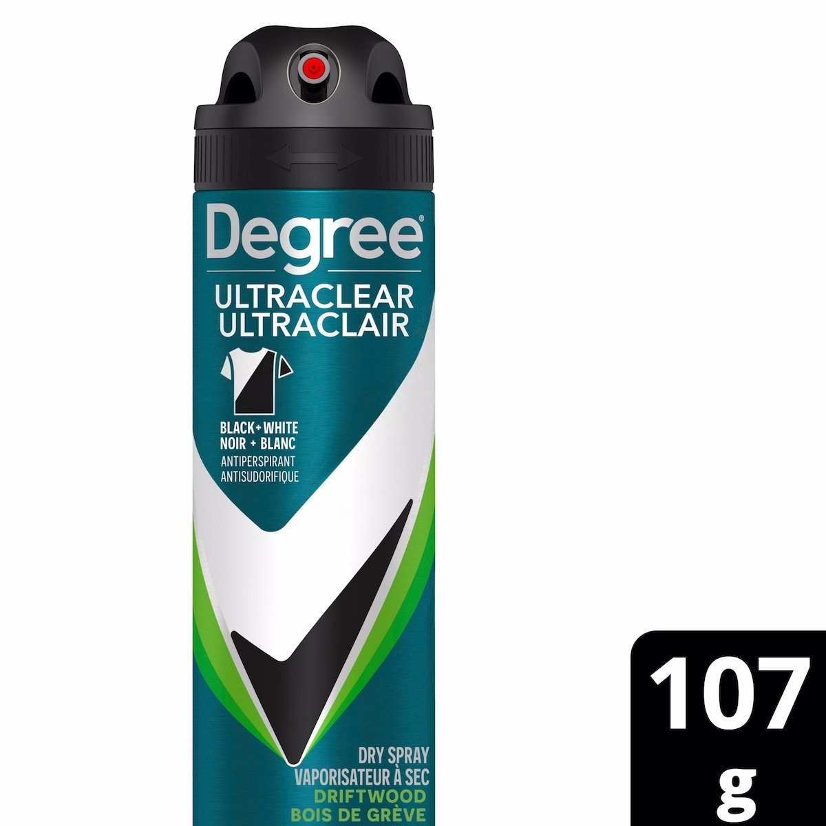 UltraClear Black+White Dry Spray Antiperspirant Deodorant for 72H Sweat & Odour Protection Driftwood Anti Yellow Stains and White Marks