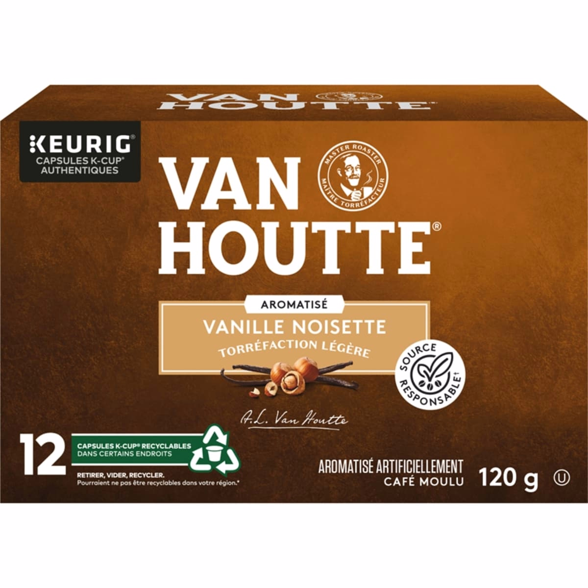 Vanilla Hazelnut, Light Roast, K-Cup Coffee Pods, 12 Count