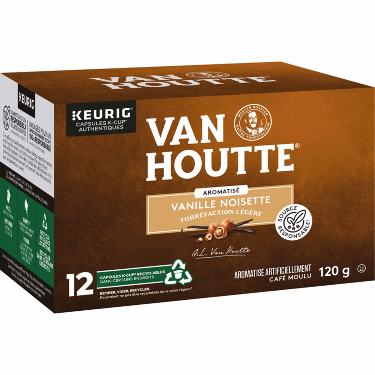 Vanilla Hazelnut, Light Roast, K-Cup Coffee Pods, 12 Count