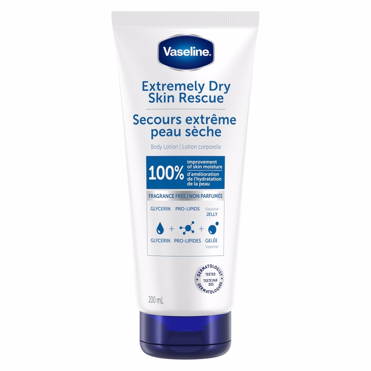 Vaseline Clinical Care™ Body Lotion healing moisturizing cream Extremely Dry Skin Rescue with moisturizing glycerin for 100% improvement of skin moist
