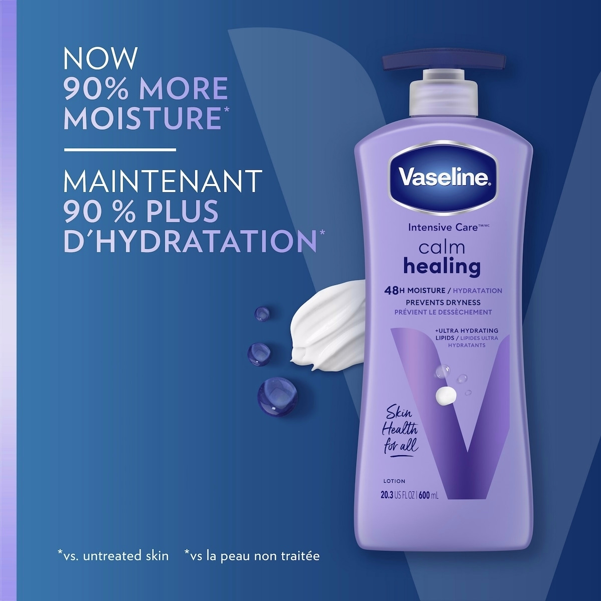 Vaseline Intensive Care Body Lotion moisturizer for dry skin Calm Healing with lavender extracts and with micro-doplets of Vaseline Jelly 600 ml Vaseline Intensive Care Body Lotion moisturizer for dry skin Calm Healing with lavender extracts and with micro-doplets of Vaseline Jelly 600 ml