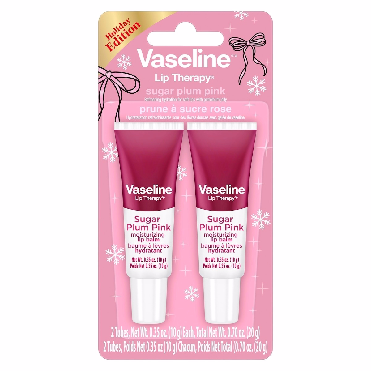 Vaseline Lip Therapy®  Sugar Plum  Pink  2 Tubes