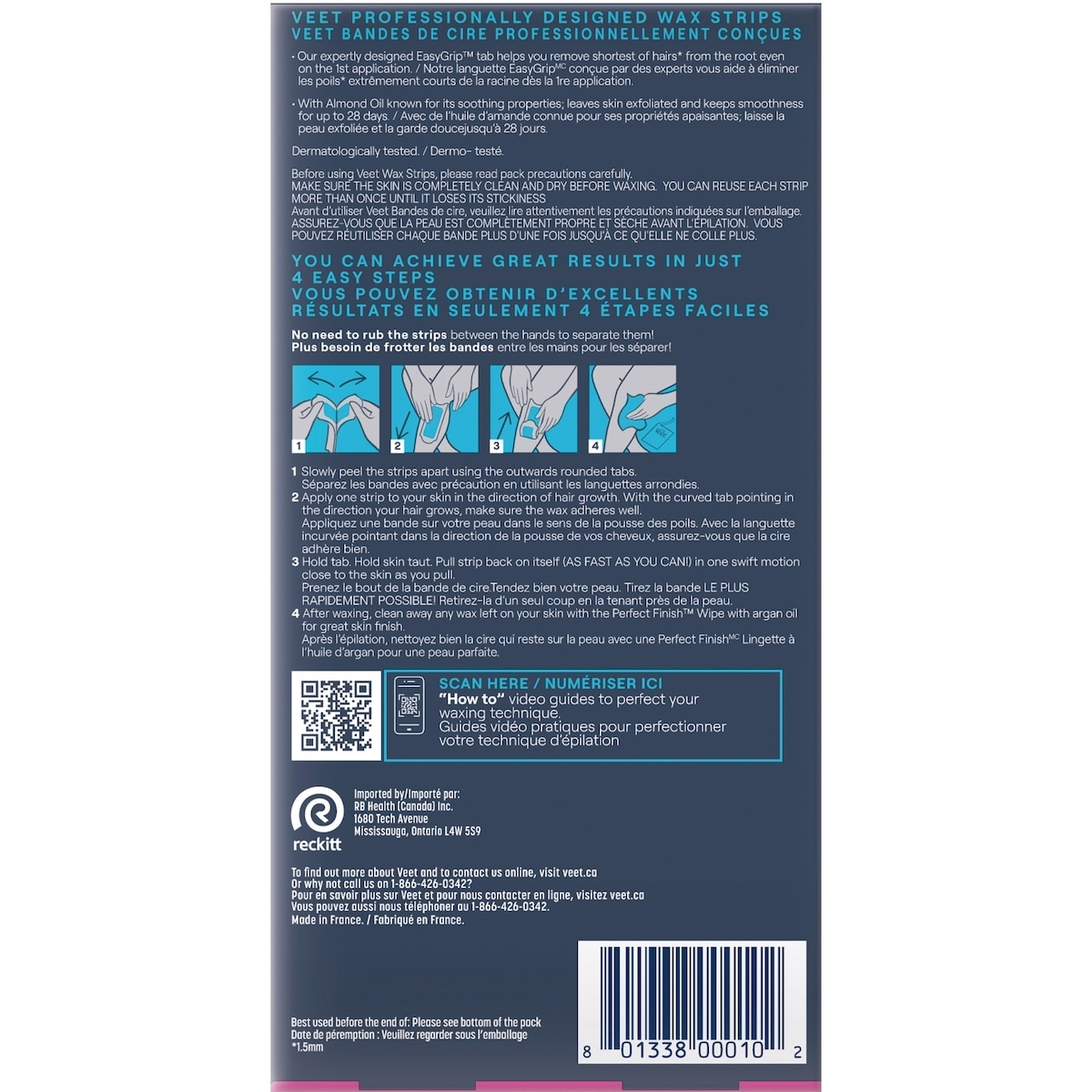 Veet® Professional™ Wax Strips, For Legs & Body, Dry Skin, With Almond Oil Veet® Professional™ Wax Strips, For Legs & Body, Dry Skin, With Almond Oil