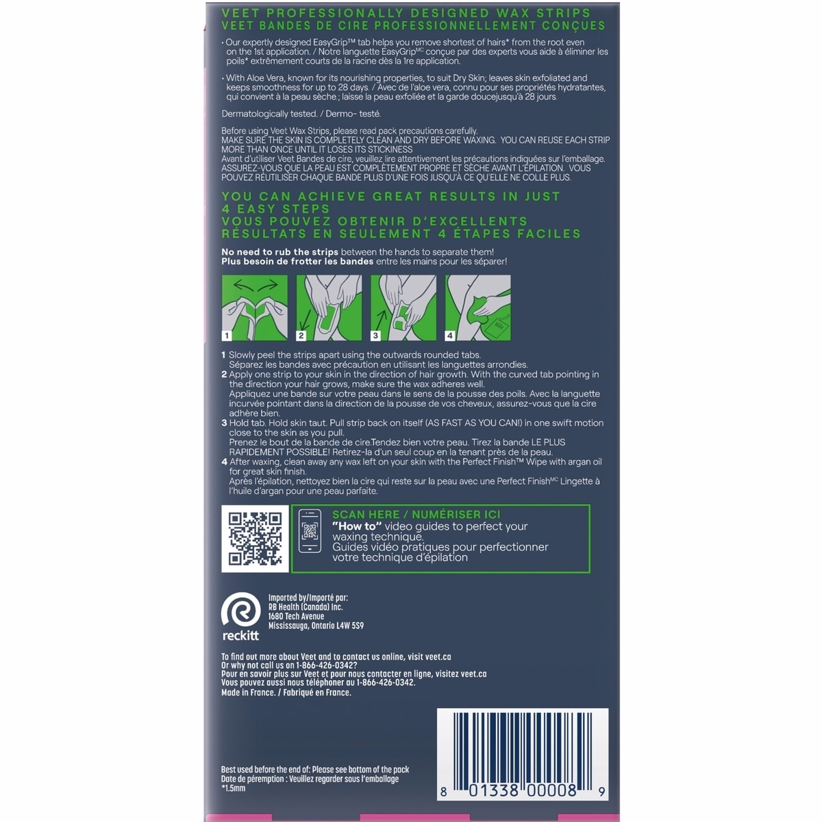 Veet® Professional™ Wax Strips, For Legs & Body, Dry Skin, With Aloe Vera Veet® Professional™ Wax Strips, For Legs & Body, Dry Skin, With Aloe Vera