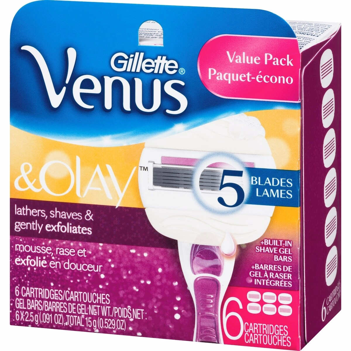Venus ComfortGlide with Olay Sugarberry Women's Razor Blades, 6 Refills Venus ComfortGlide with Olay Sugarberry Women's Razor Blades, 6 Refills