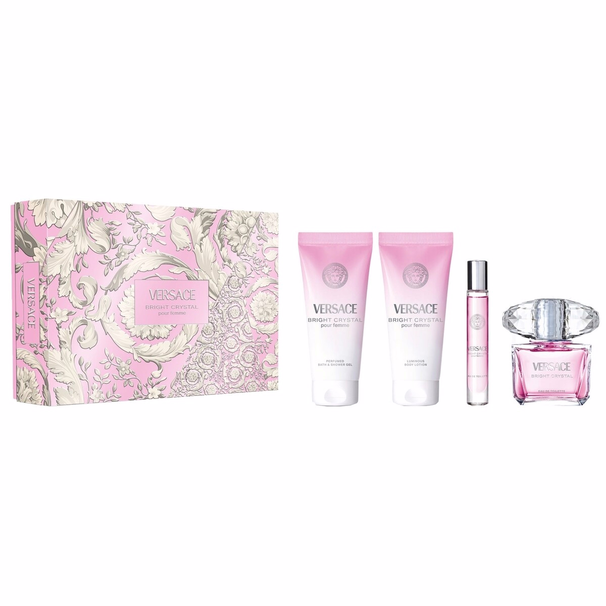 Versace Bright Crystal Eau de Toilette 4PC Set 90 mL