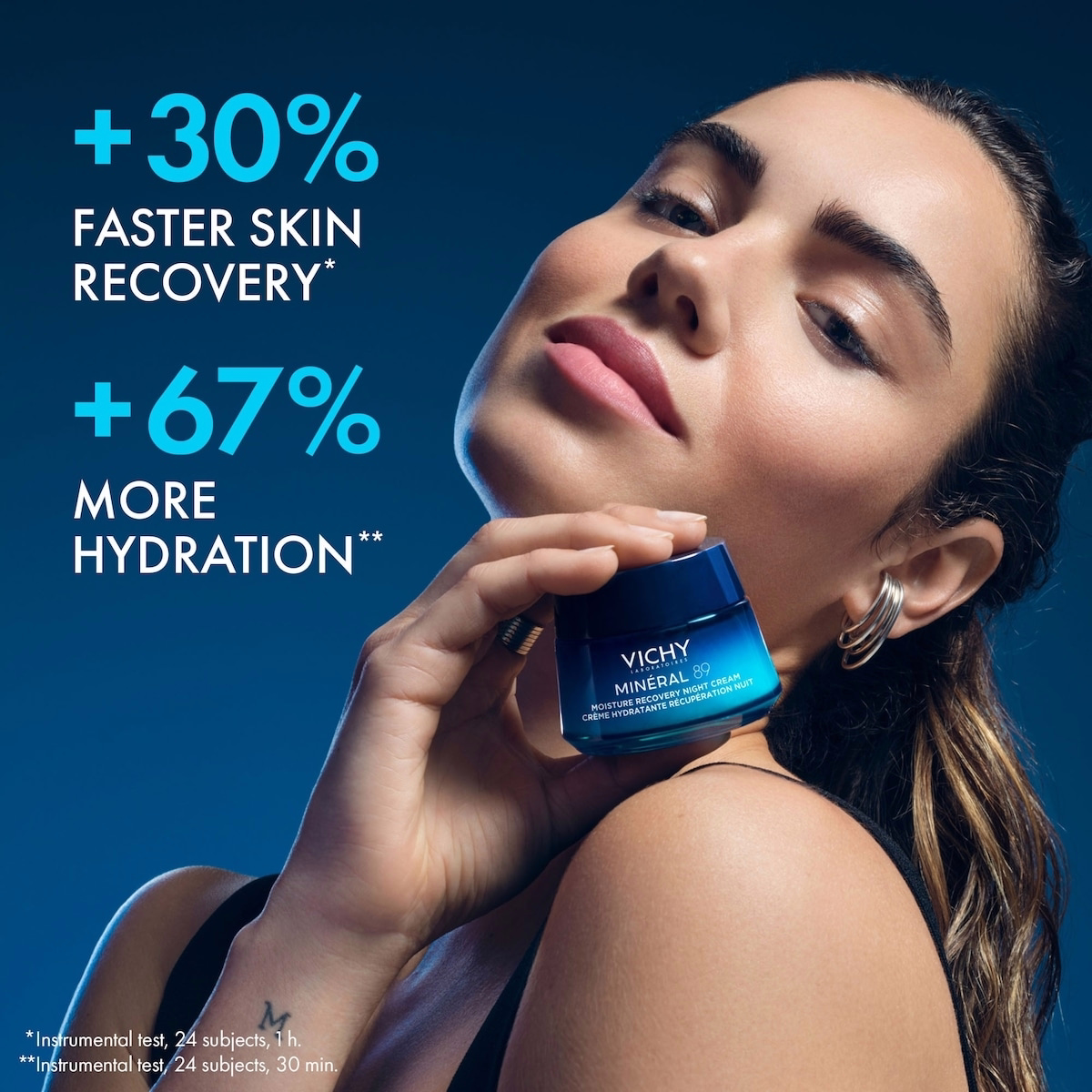 Vichy MINÉRAL 89 Moisture Recovery Night Cream – Hydrating Night Cream with Pure Melatonin & Hyaluronic Acid