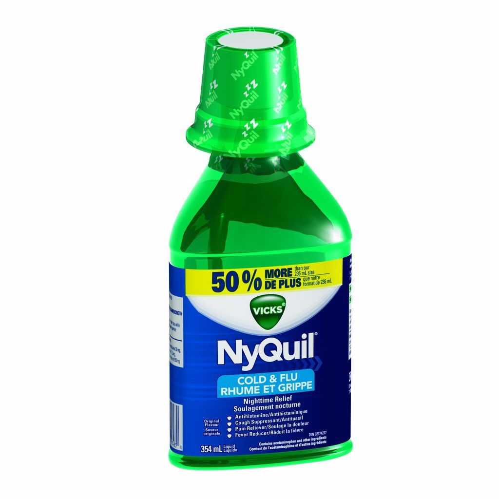Vicks Nyquil Cold & Flu Nighttime Relief Original Flavour Liquid