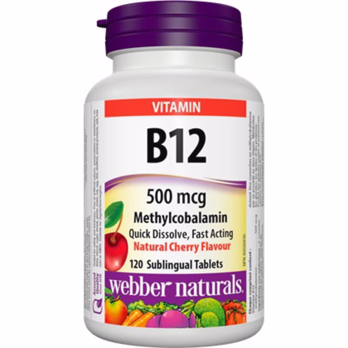 Vitamin B12 500 mcg Natural Cherry Flavour