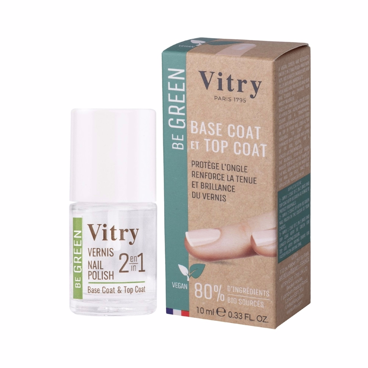 Vitry Be Green 指甲油 2 合 1 底層與頂層護甲油 Vitry Be Green 指甲油 2 合 1 底層與頂層護甲油