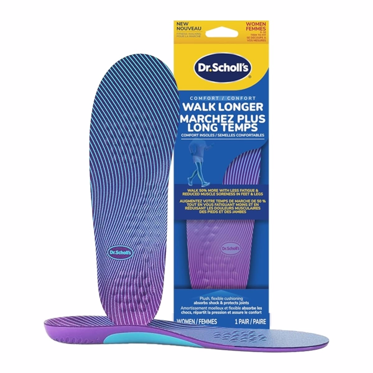 Walk Longer Insoles, Women, Size 6-10