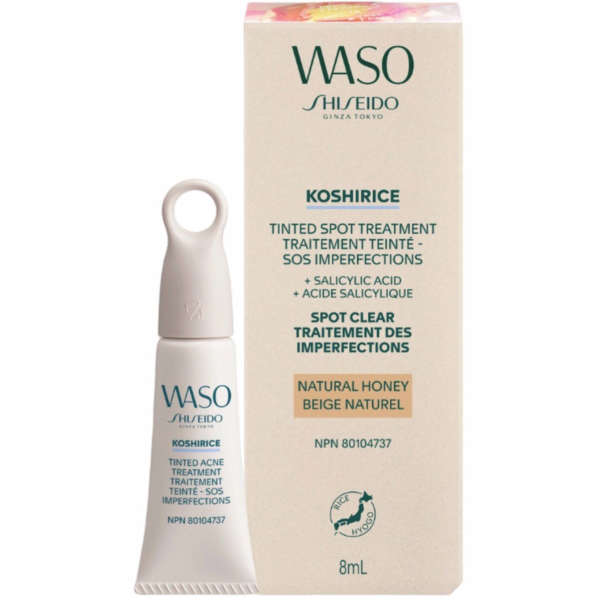 WASO KOSHIRICE Tinted Acne Treatment, 2 Natural Honey
