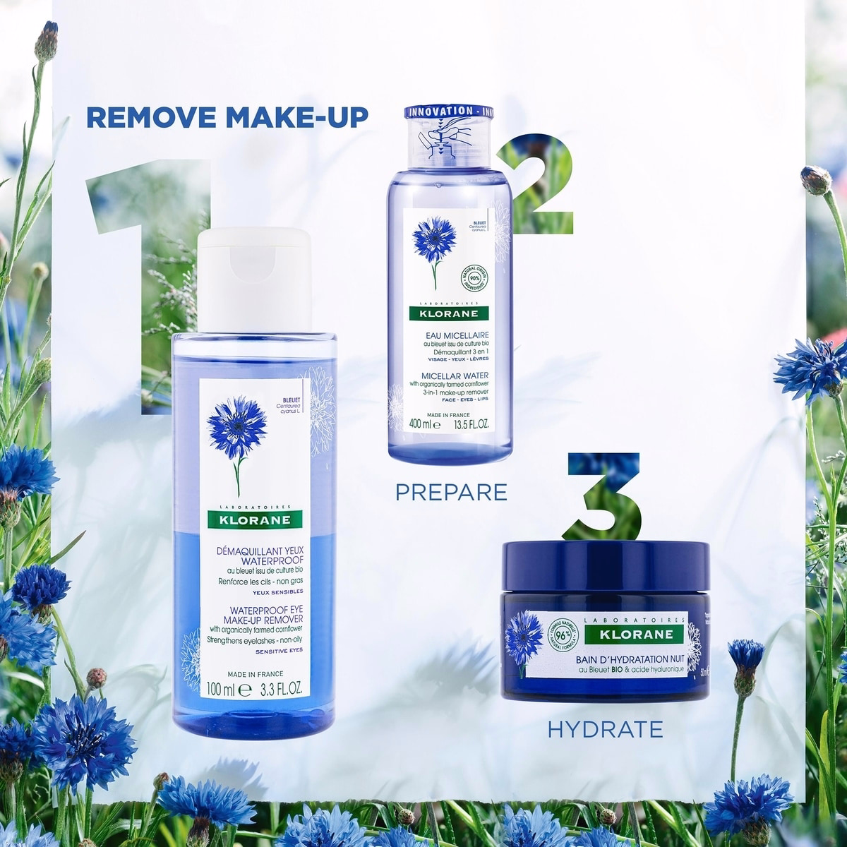 Waterproof Eye Make-up Remover with Organic Cornflower Waterproof Eye Make-up Remover with Organic Cornflower