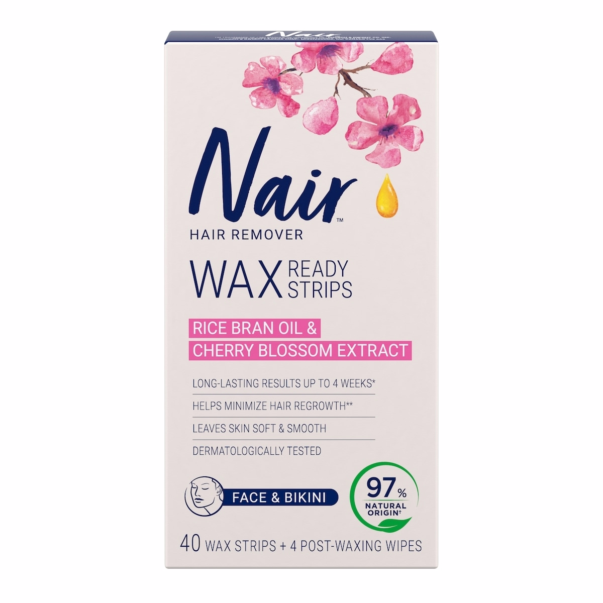 Wax Ready-Strips for Face and Bikini with 100% Naturally Sourced Rice Bran Oil