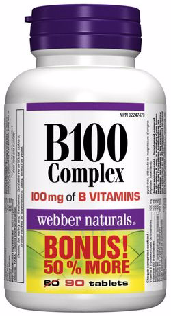 Webber Naturals B-komplex 100 Mg Forte Bonus 60 +30 Tbl.