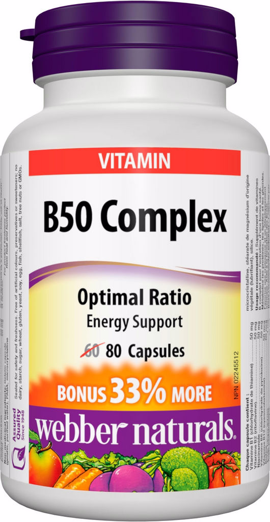 Webber Naturals B-komplex Forte 50 Mg Bonus 60 +20 Tbl.