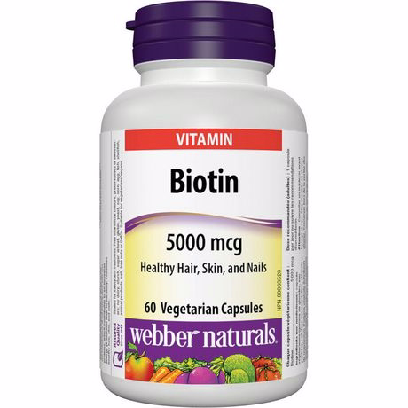 Webber Naturals Biotin 5000 Mcg 60 Caps.