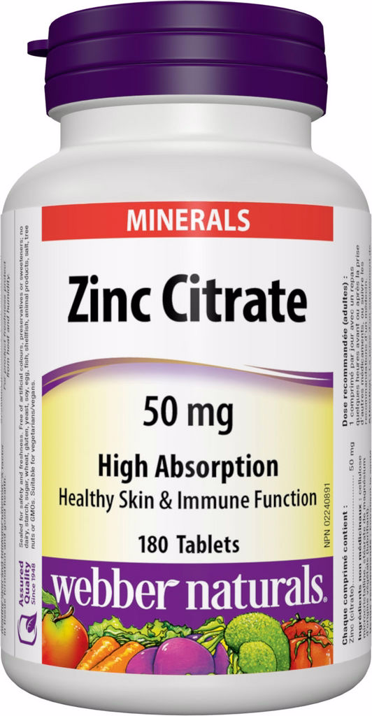 Webber Naturals Zinc Citrate Tablets