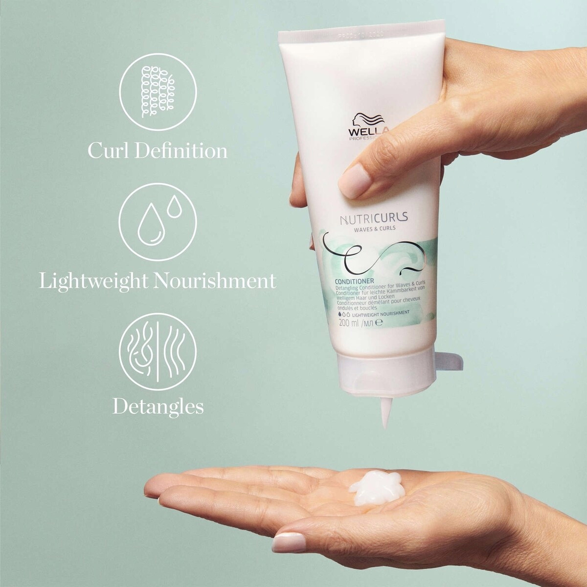 Wella Professionals Nutricurls 디탱글링 컨디셔너 웨이브용 200ml
