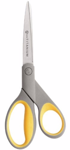 Westcott High Performance Titanium Bonded Scissors - 3.50  Cutting Length - 8  Overall Length - Straight-left/right - Titanium - Straight Tip - Gray/Y